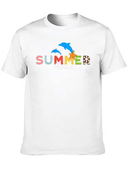 Summer Florida Dolphins Starfish Graphic Tee