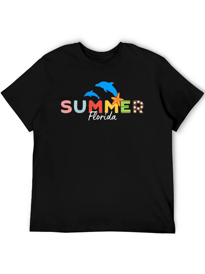 Summer Florida Dolphins Starfish Graphic Tee