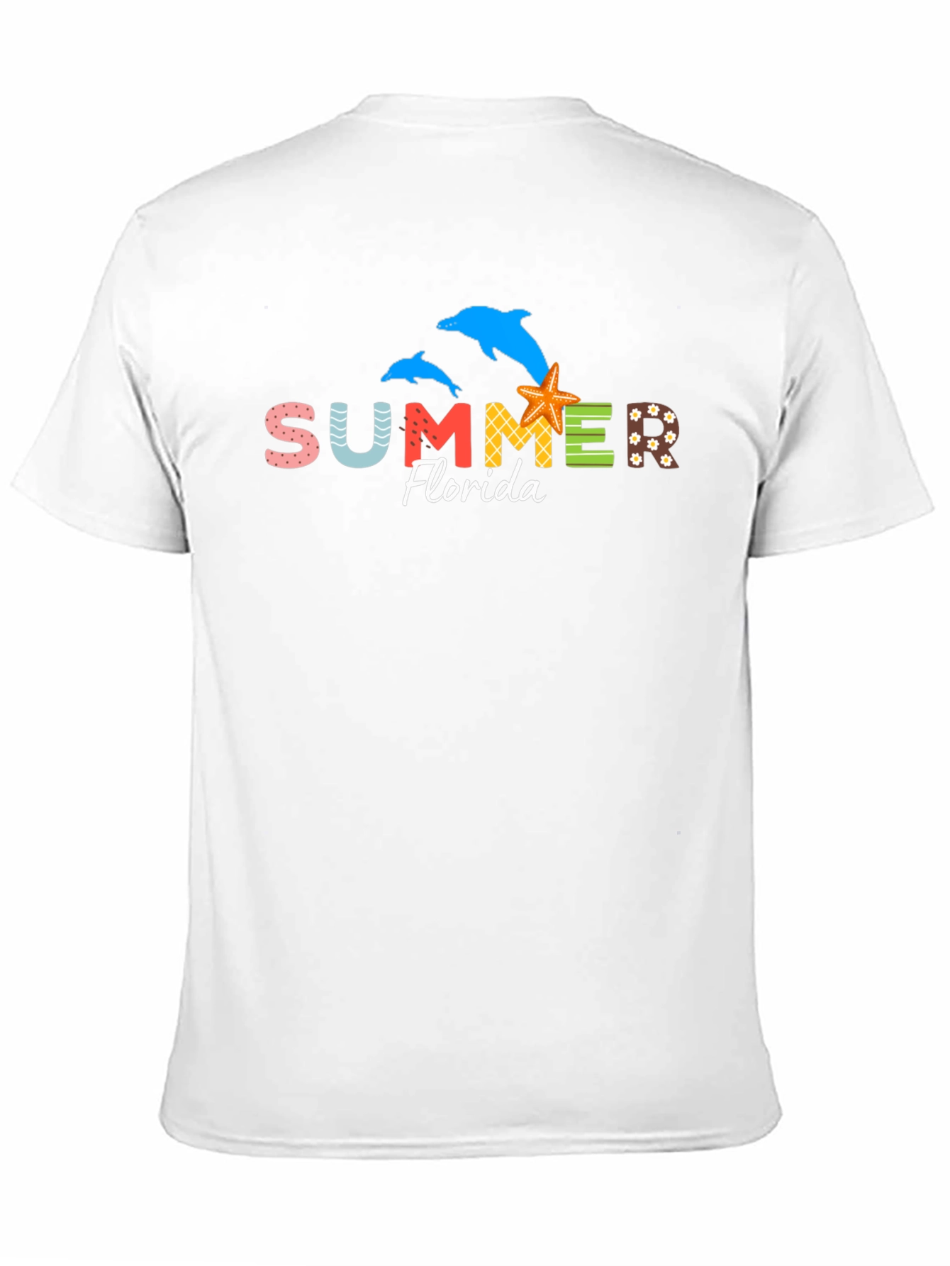 Summer Florida Dolphins Starfish Graphic Tee