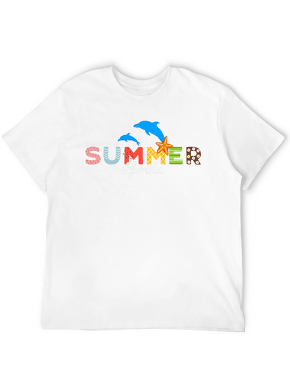 Summer Florida Dolphins Starfish Graphic Tee