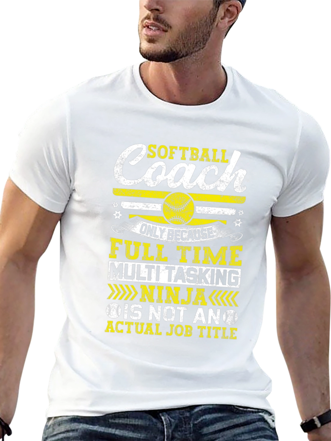 Softball Coach T-Shirt - Full Time Multi Tasking Ninja