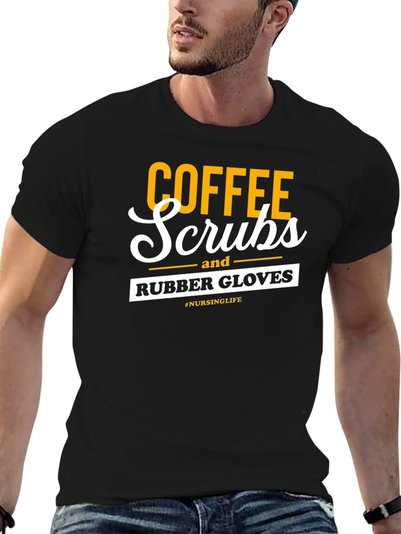 Coffee Scrubs Rubber Gloves Graphic Tee