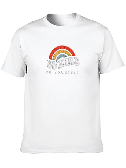 Be Kind T-Shirt - Retro Rainbow Design