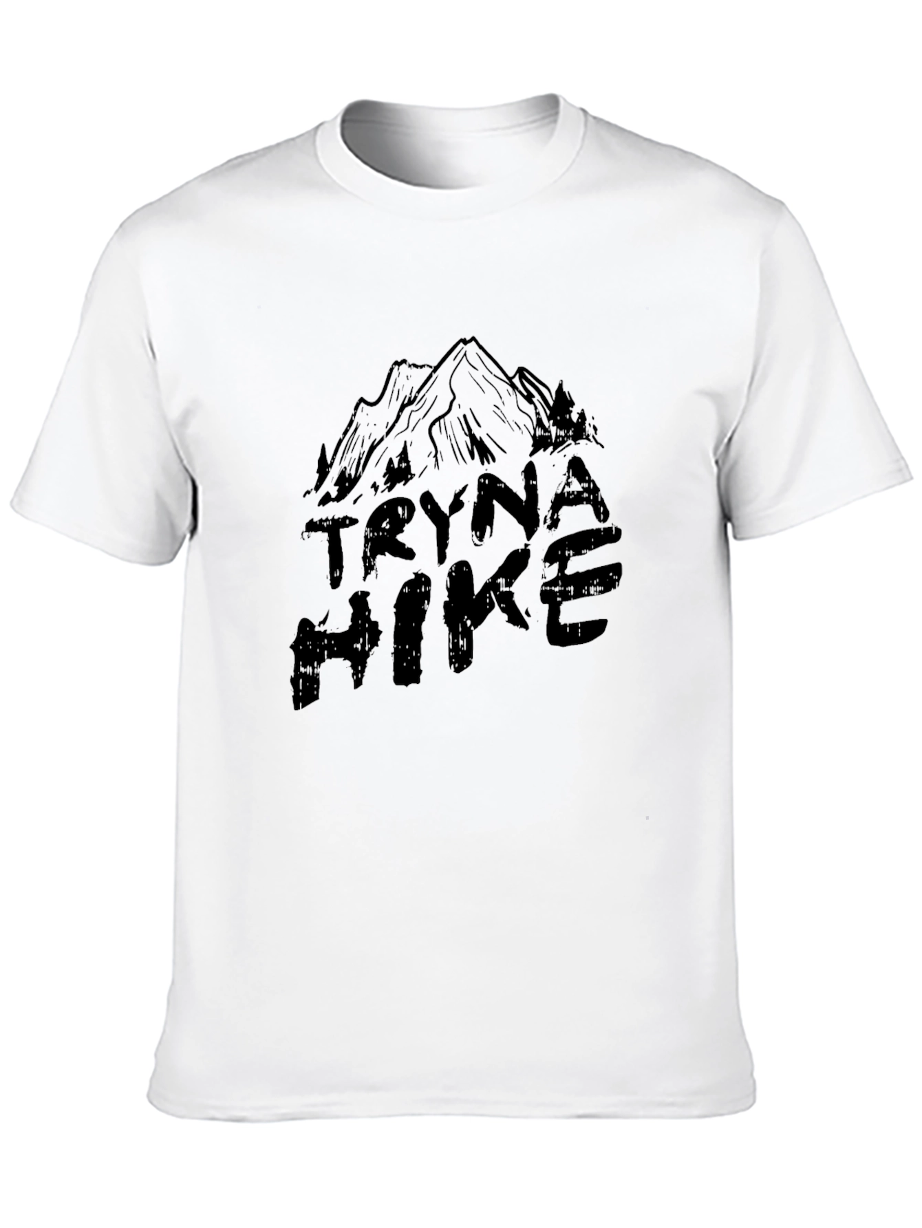 Tryna Hike Black Graphic T-Shirt