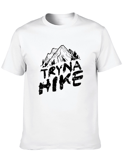 Tryna Hike Black Graphic T-Shirt