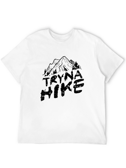 Tryna Hike Black Graphic T-Shirt