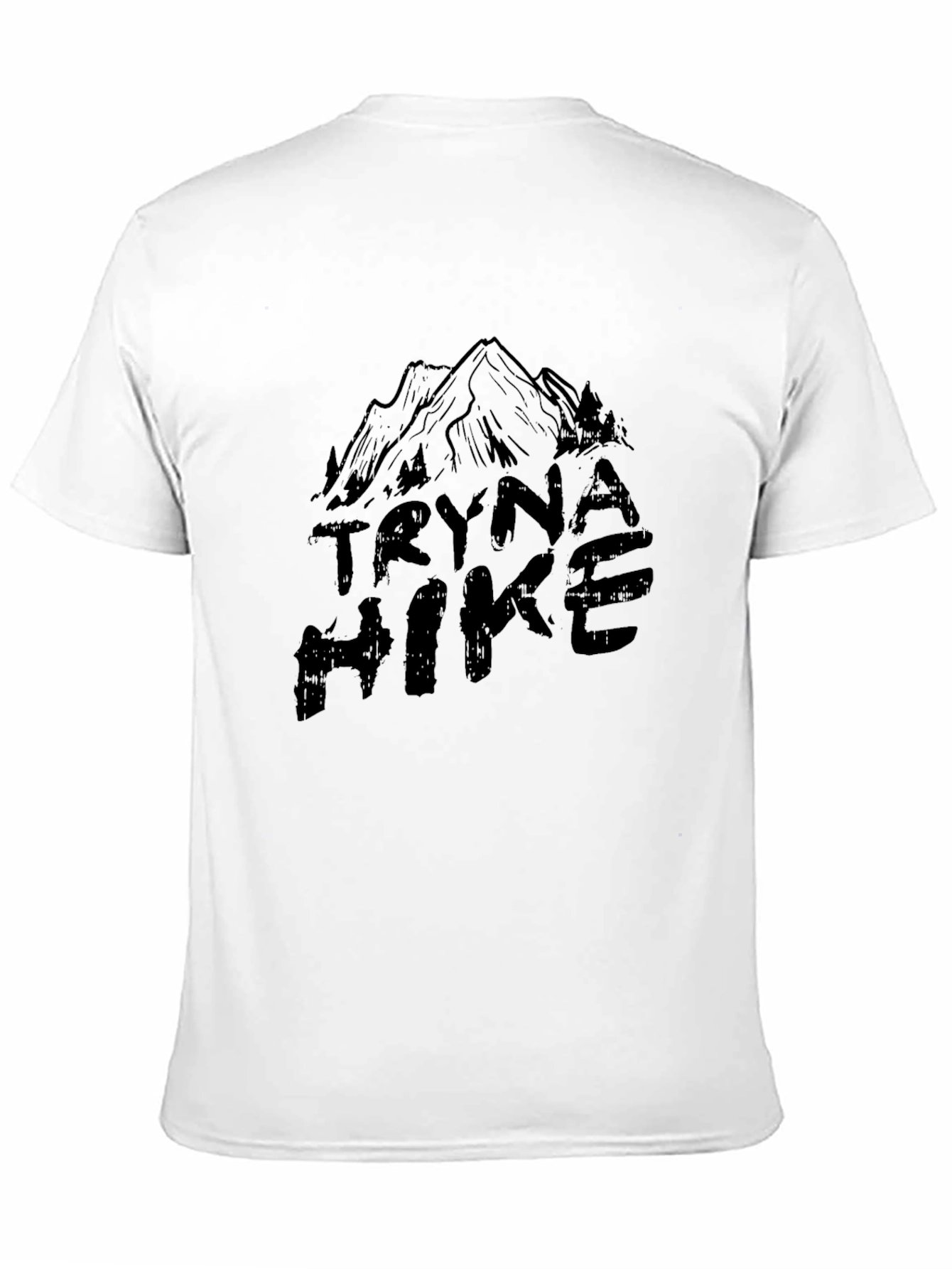 Tryna Hike Black Graphic T-Shirt