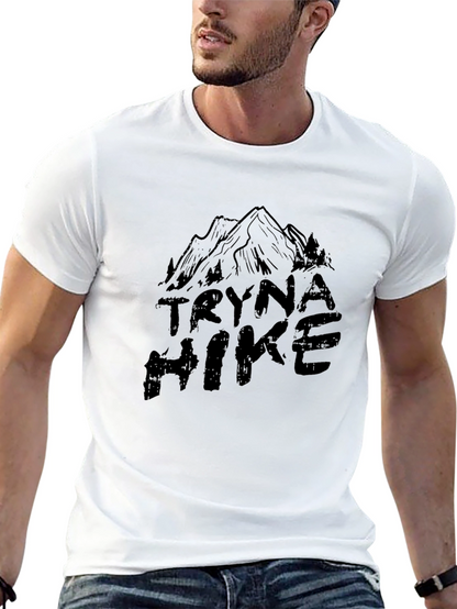 Tryna Hike Black Graphic T-Shirt