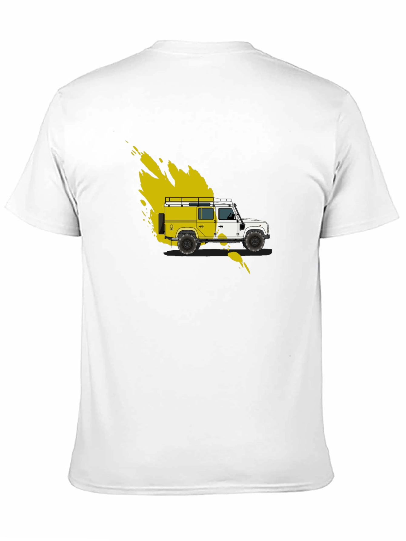 Yellow Land Rover Graphic Tee - Black Cotton Blend