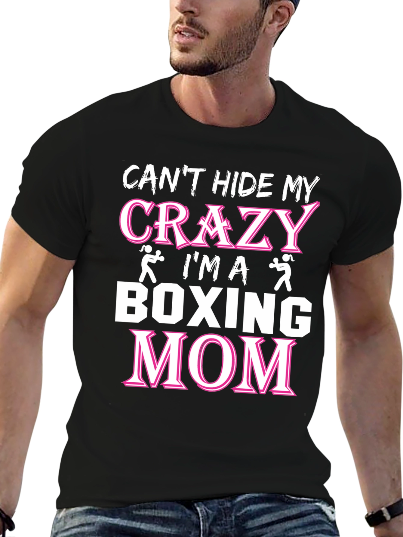 Crazy Boxing Mom Graphic T-Shirt