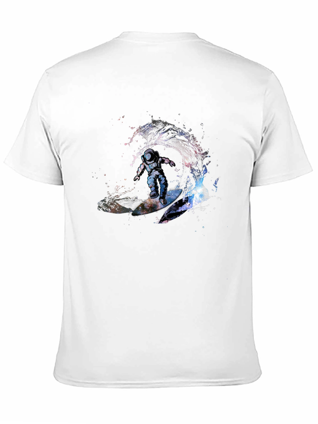 Astronaut Surfing Wave T-Shirt - Outer Space Design