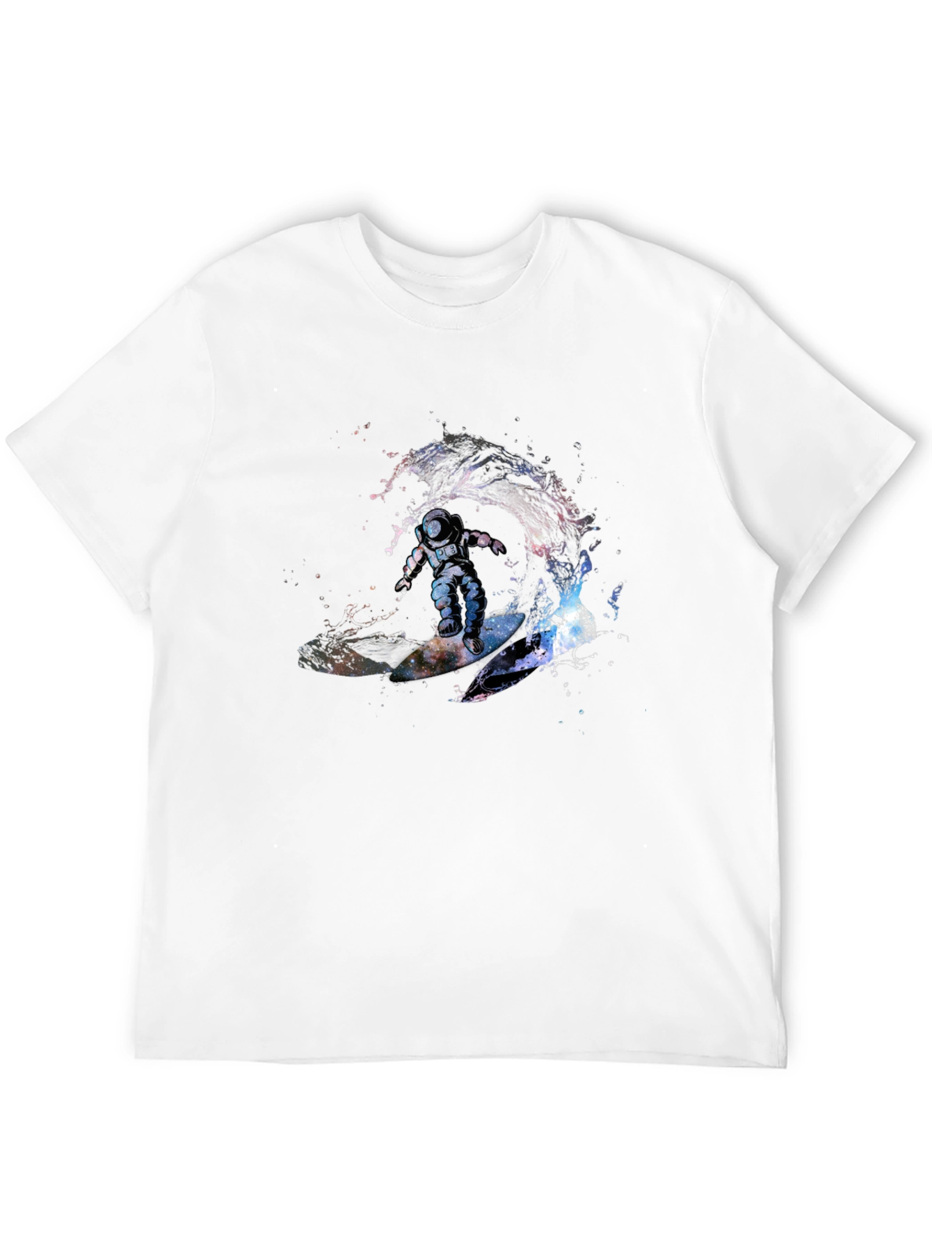 Astronaut Surfing Wave T-Shirt - Outer Space Design