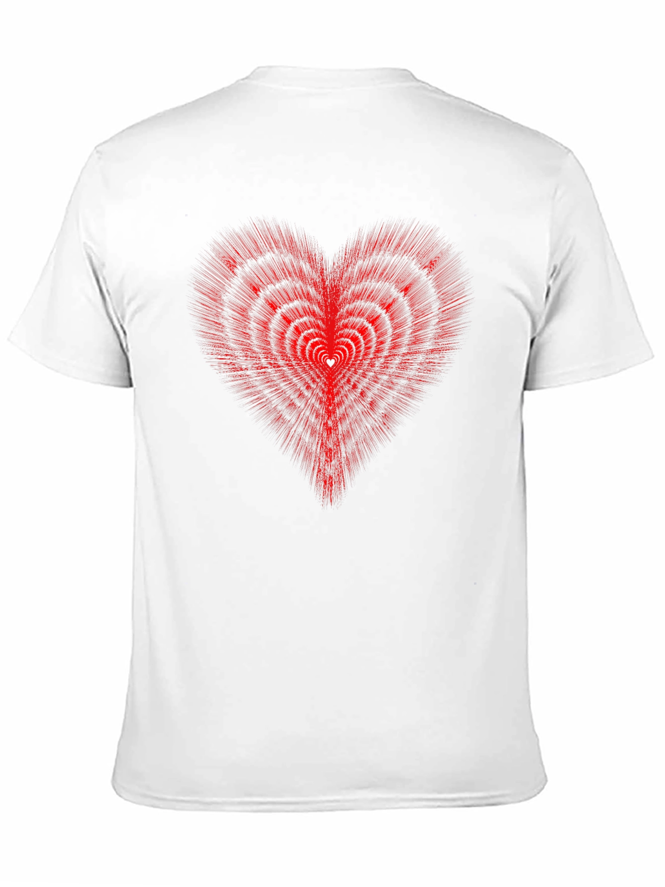 Red Heart Illusion Graphic Tee - Modern Style