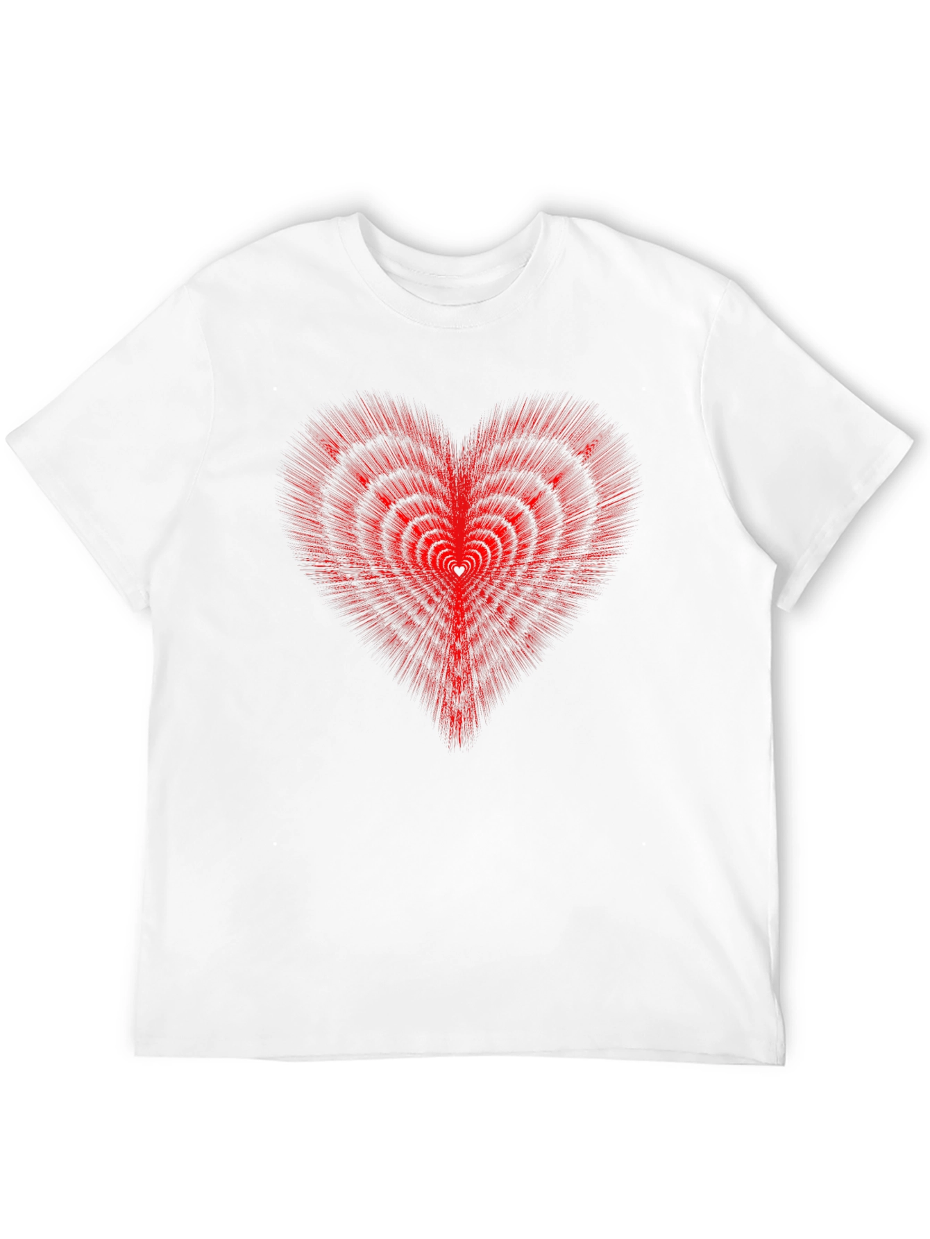 Red Heart Illusion Graphic Tee - Modern Style