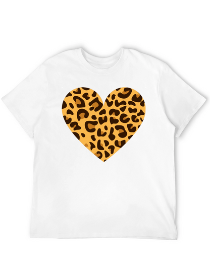 Leopard Heart Black T-Shirt