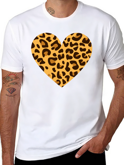 Leopard Heart Black T-Shirt