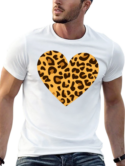 Leopard Heart Black T-Shirt