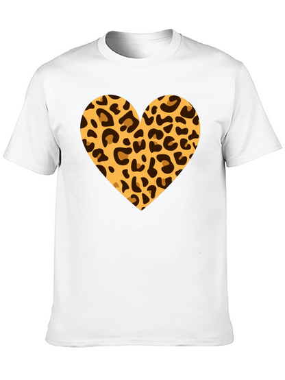 Leopard Heart Black T-Shirt
