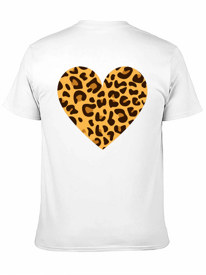 Leopard Heart Black T-Shirt
