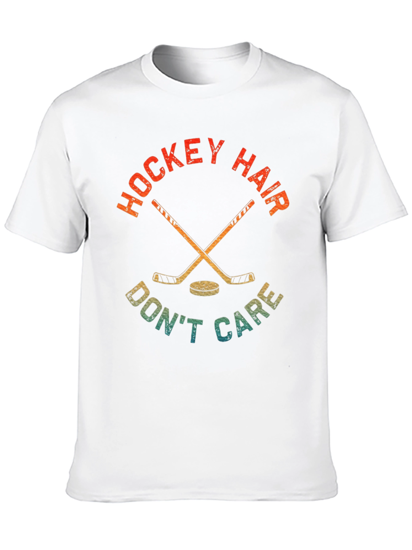 Hockey Hair Dont Care Graphic T-Shirt