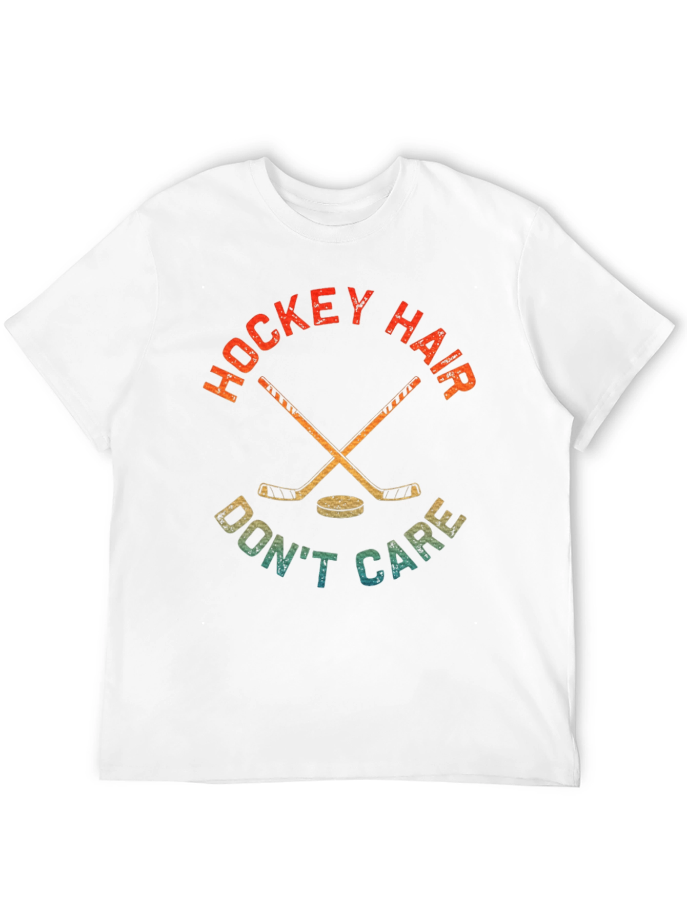 Hockey Hair Dont Care Graphic T-Shirt