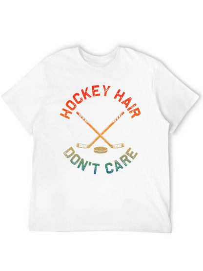 Hockey Hair Dont Care Graphic T-Shirt