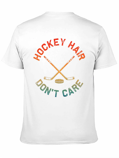 Hockey Hair Dont Care Graphic T-Shirt