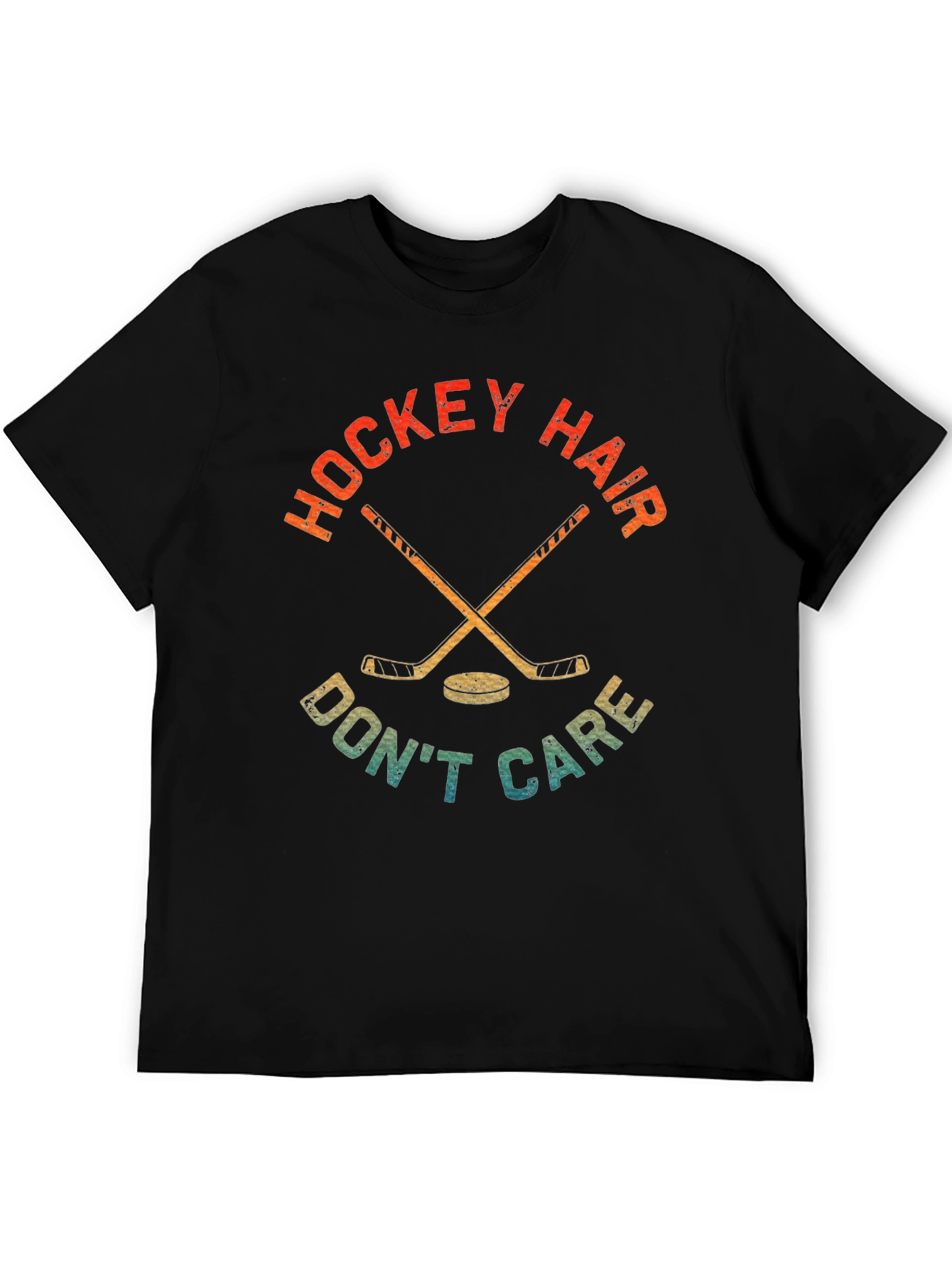 Hockey Hair Dont Care Graphic T-Shirt