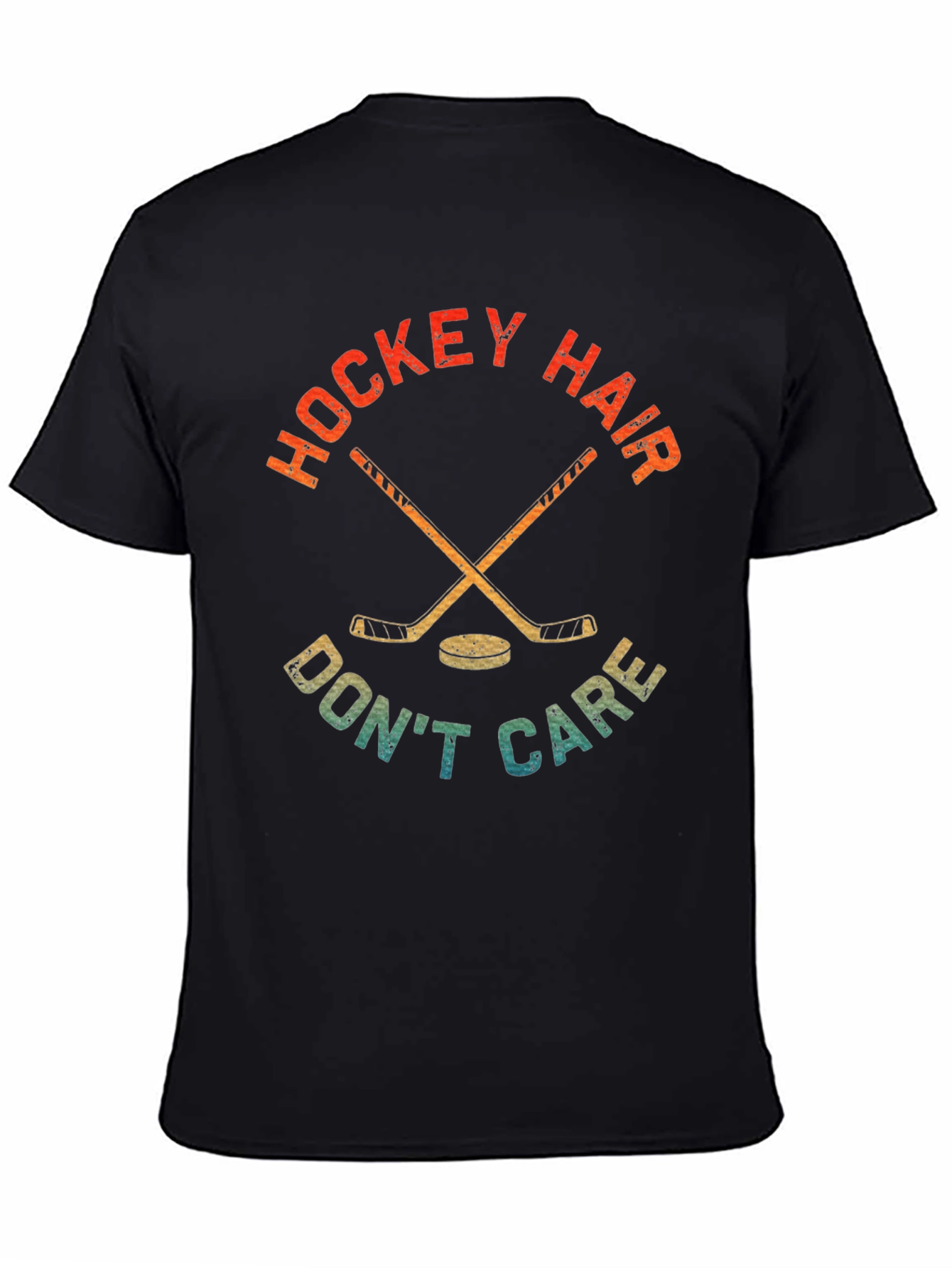 Hockey Hair Dont Care Graphic T-Shirt