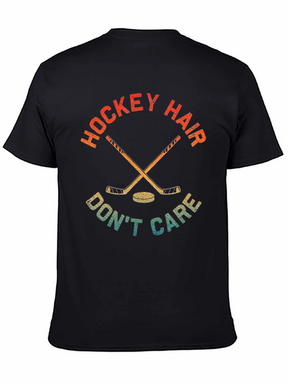 Hockey Hair Dont Care Graphic T-Shirt