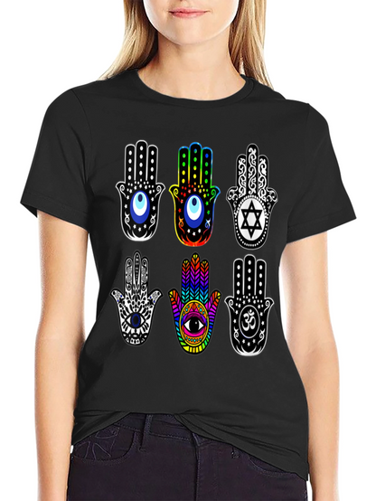Hamsa Hand T-Shirt - Spiritual Amulet Design