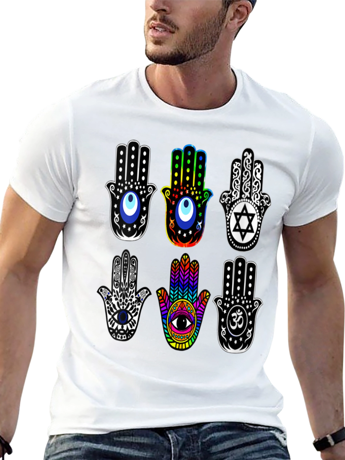 Hamsa Hand T-Shirt - Spiritual Amulet Design