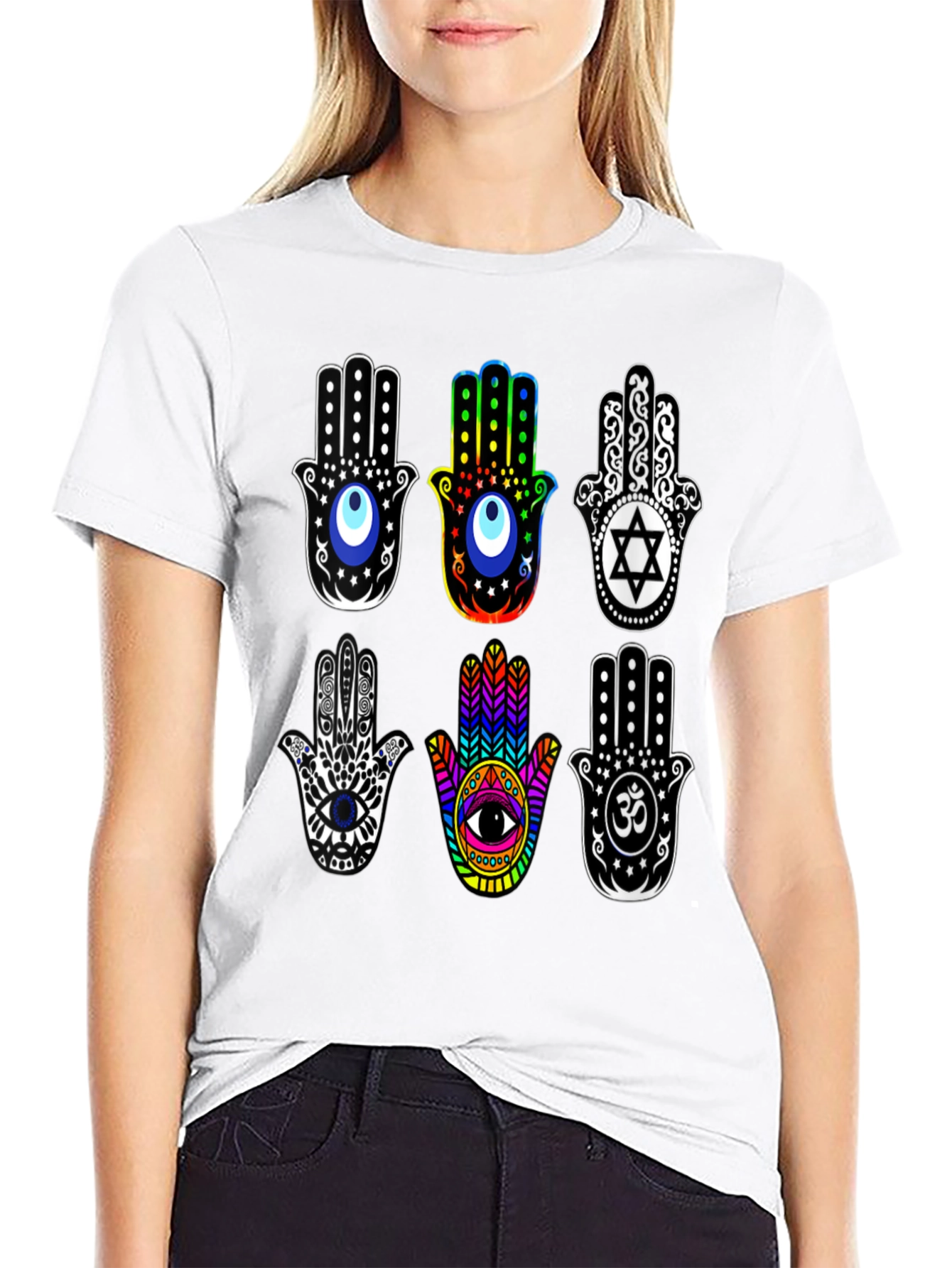 Hamsa Hand T-Shirt - Spiritual Amulet Design