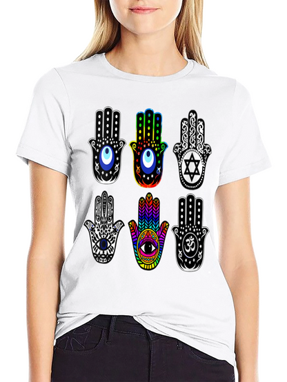 Hamsa Hand T-Shirt - Spiritual Amulet Design