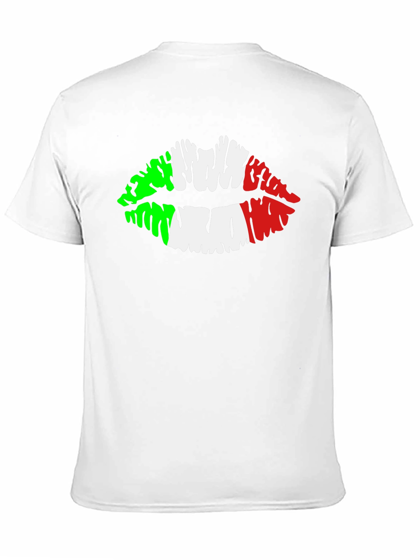 Italian Flag Lips Graphic Black T-Shirt