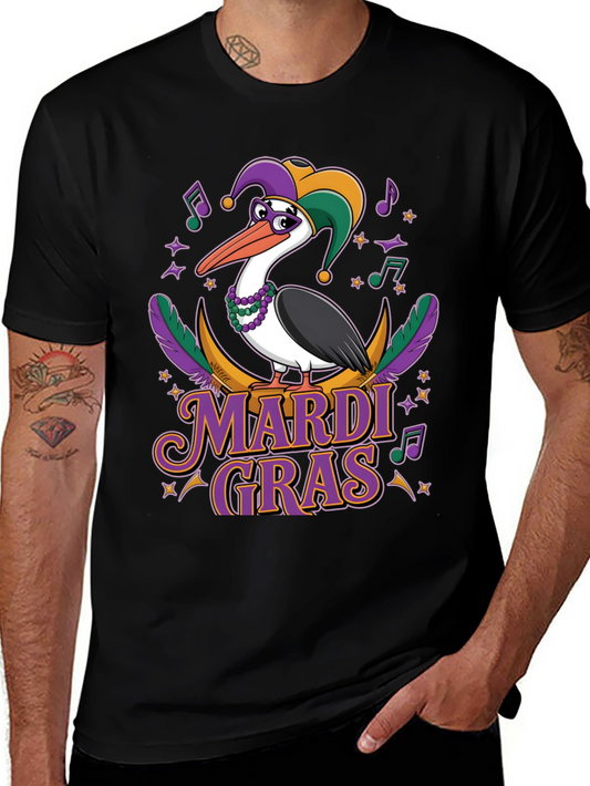 Mardi Gras Pelican T-Shirt: Festive Bird Design