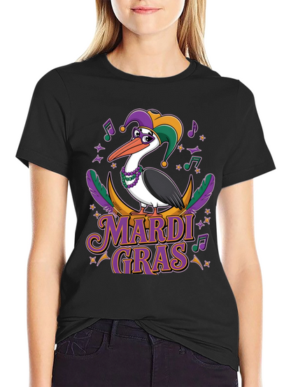 Mardi Gras Pelican T-Shirt: Festive Bird Design