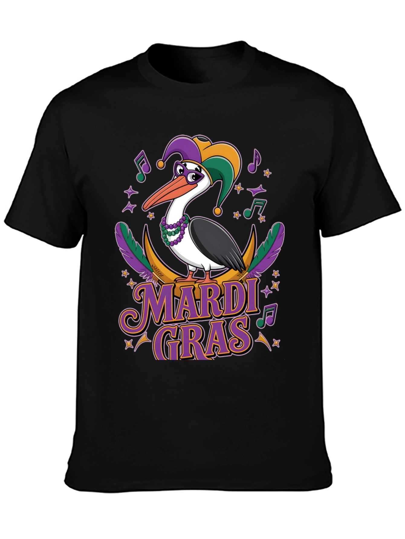 Mardi Gras Pelican T-Shirt: Festive Bird Design