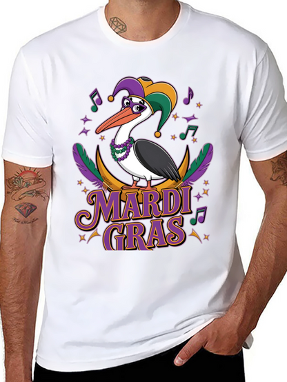 Mardi Gras Pelican T-Shirt: Festive Bird Design