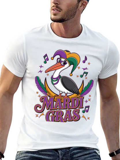 Mardi Gras Pelican T-Shirt: Festive Bird Design