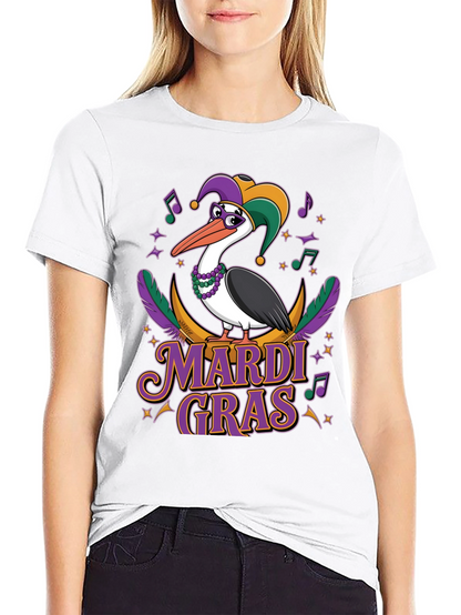 Mardi Gras Pelican T-Shirt: Festive Bird Design