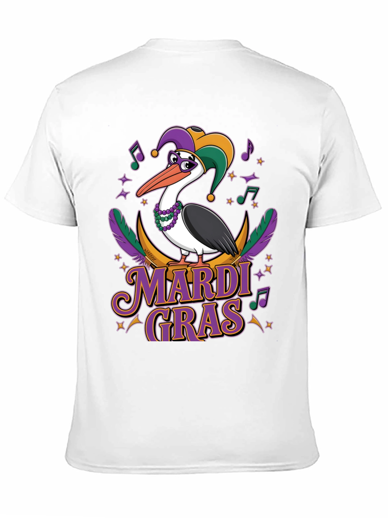Mardi Gras Pelican T-Shirt: Festive Bird Design