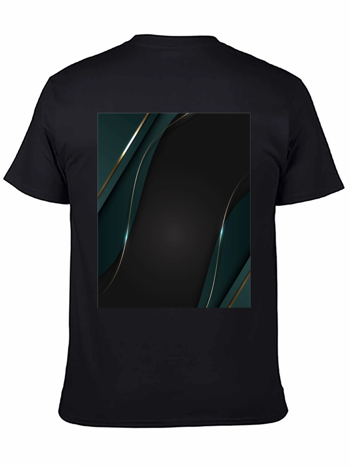Stylish Black T-Shirt with Abstract Geometric Design