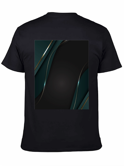 Stylish Black T-Shirt with Abstract Geometric Design