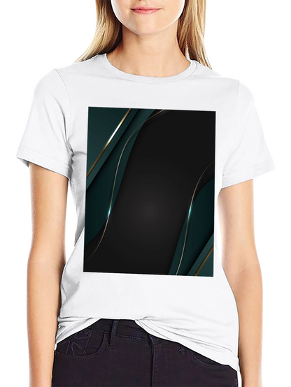 Stylish Black T-Shirt with Abstract Geometric Design