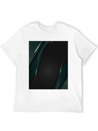 Stylish Black T-Shirt with Abstract Geometric Design