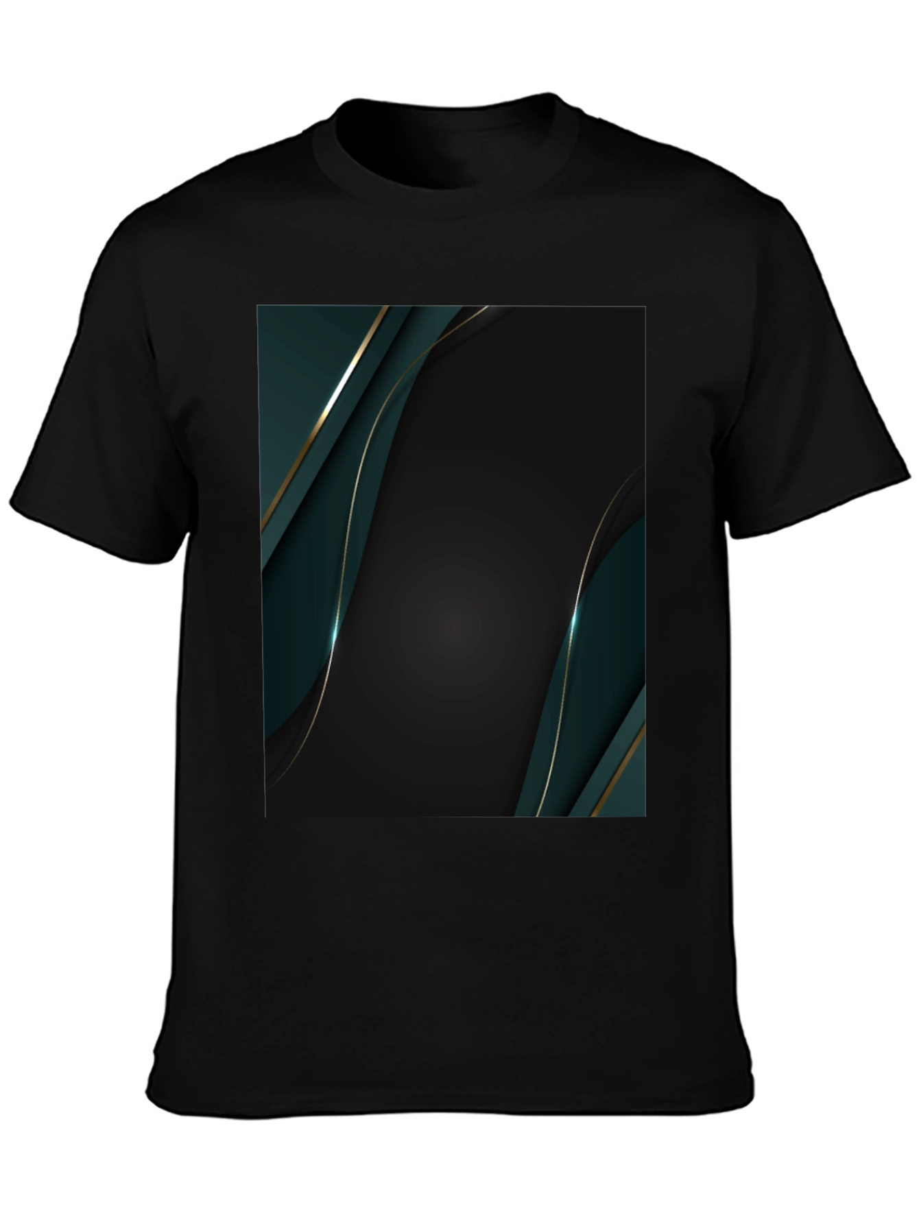 Stylish Black T-Shirt with Abstract Geometric Design