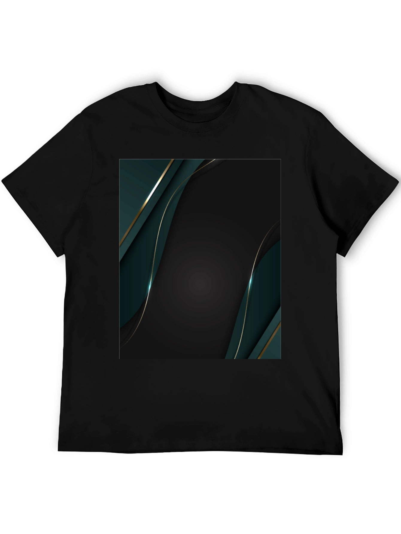 Stylish Black T-Shirt with Abstract Geometric Design
