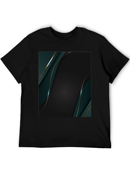 Stylish Black T-Shirt with Abstract Geometric Design