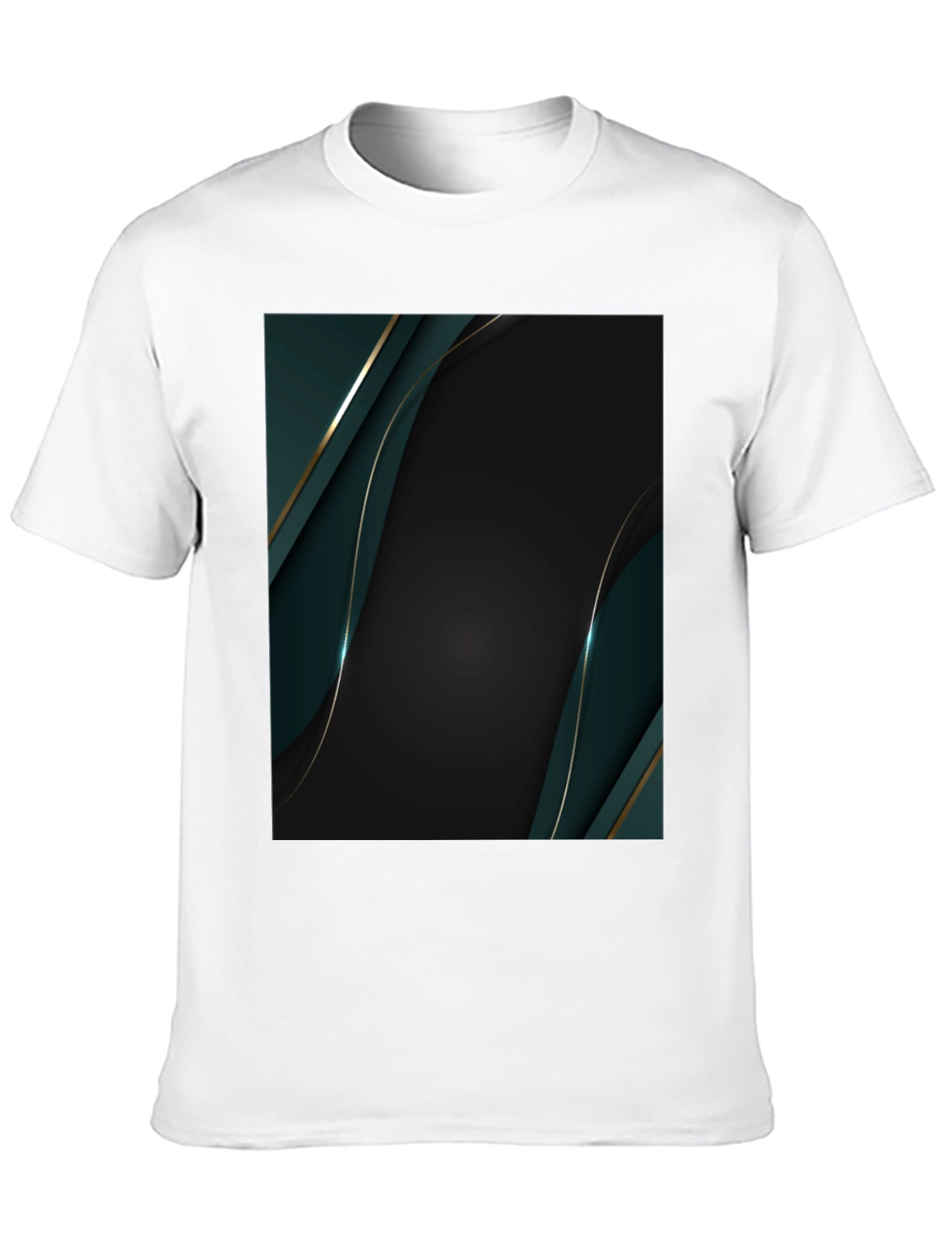 Stylish Black T-Shirt with Abstract Geometric Design